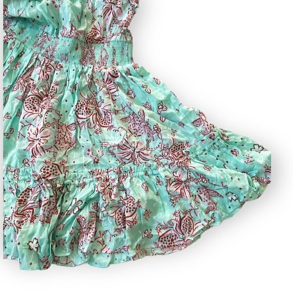 NWT  Poupette St Barth Triny Floral Mini dress, Size XS, Aqua Grenade - Picture 12 of 16